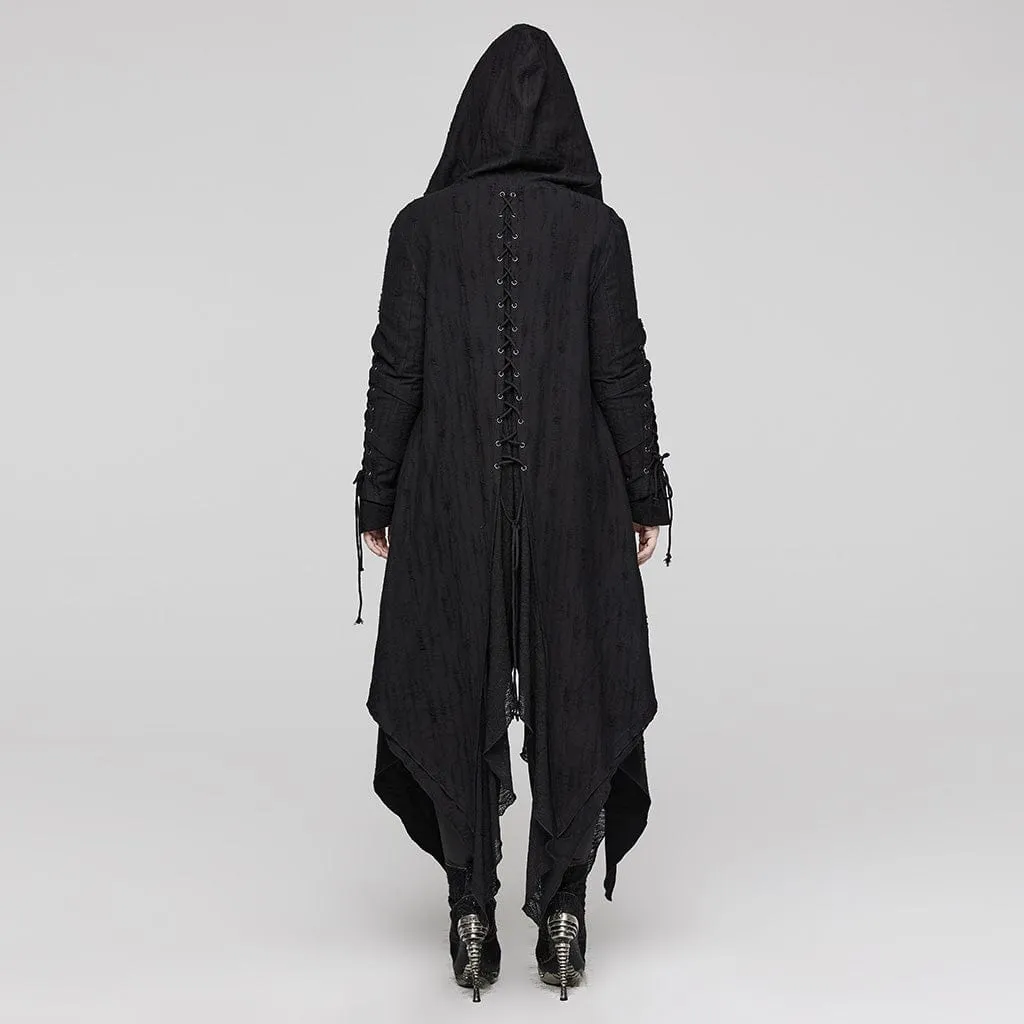 Women's Plus Size Gothic Irregular Strappy Distressed Coat