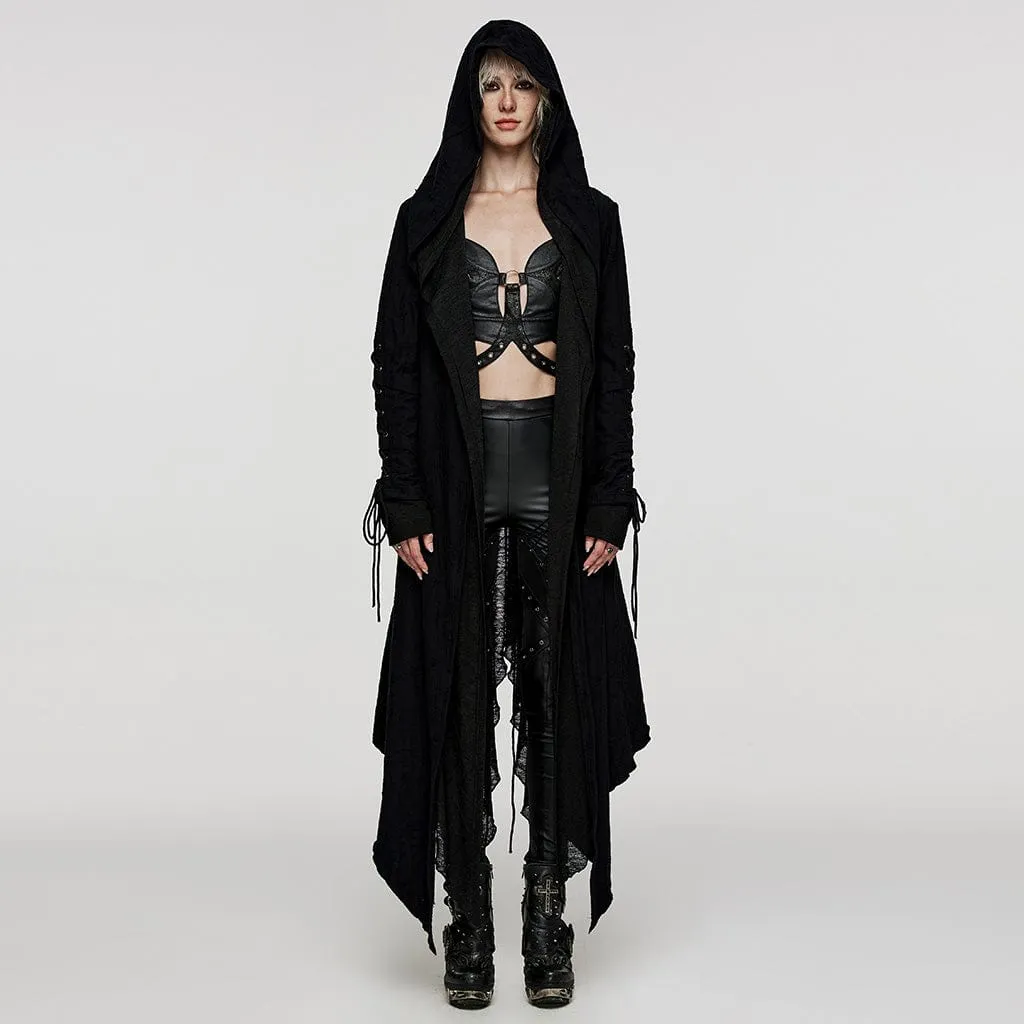Women's Plus Size Gothic Irregular Strappy Distressed Coat