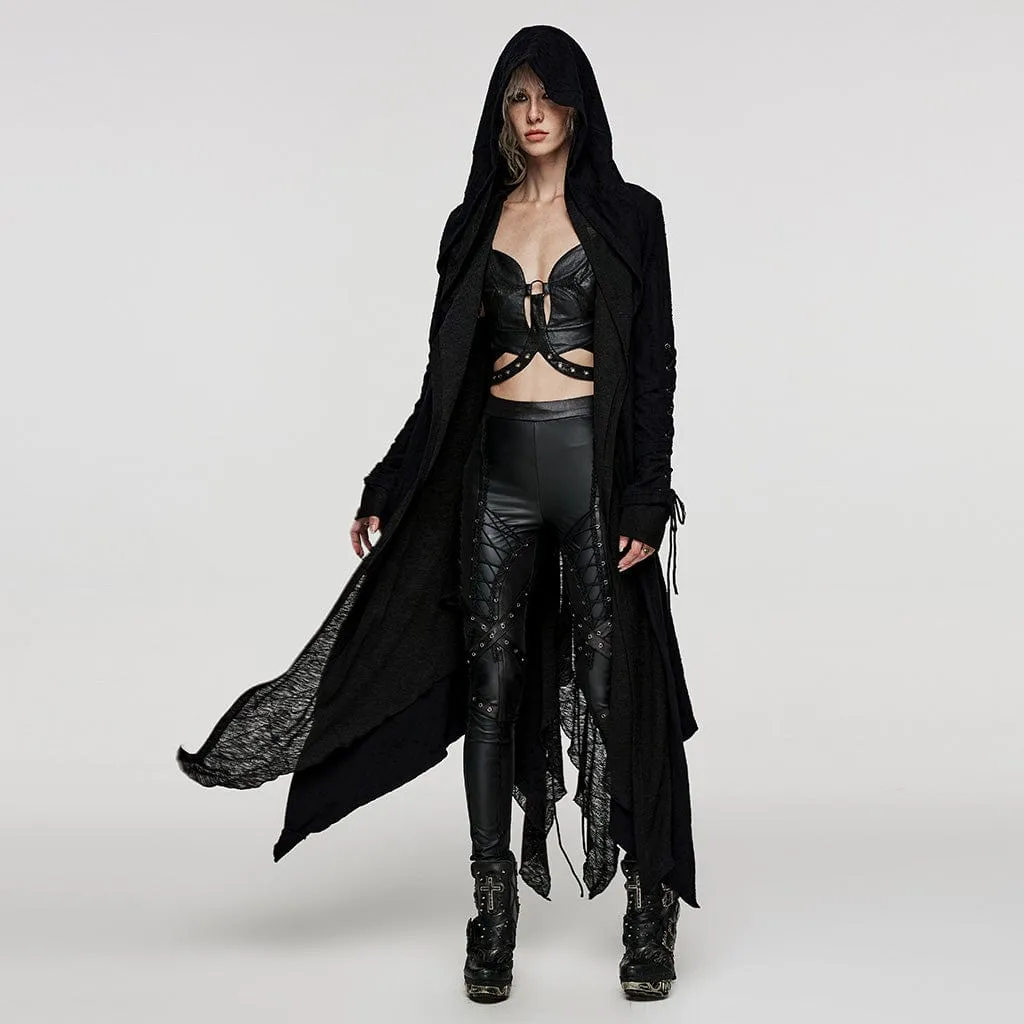 Women's Plus Size Gothic Irregular Strappy Distressed Coat