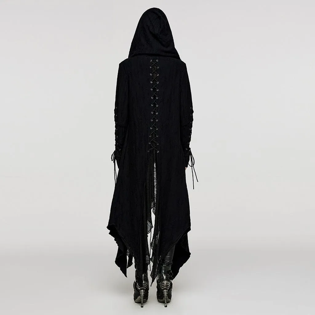 Women's Plus Size Gothic Irregular Strappy Distressed Coat