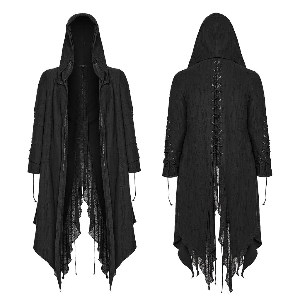 Women's Plus Size Gothic Irregular Strappy Distressed Coat