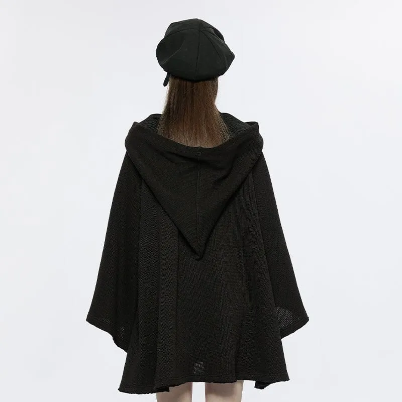Women's Punk Moon Embroidered Loose Coat with Witch Hood
