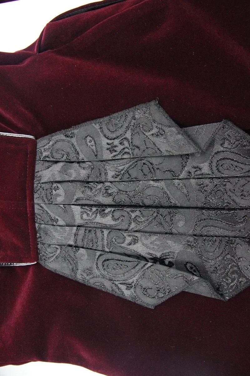Women's Vintage Velvet Coat with Ruffled Neck