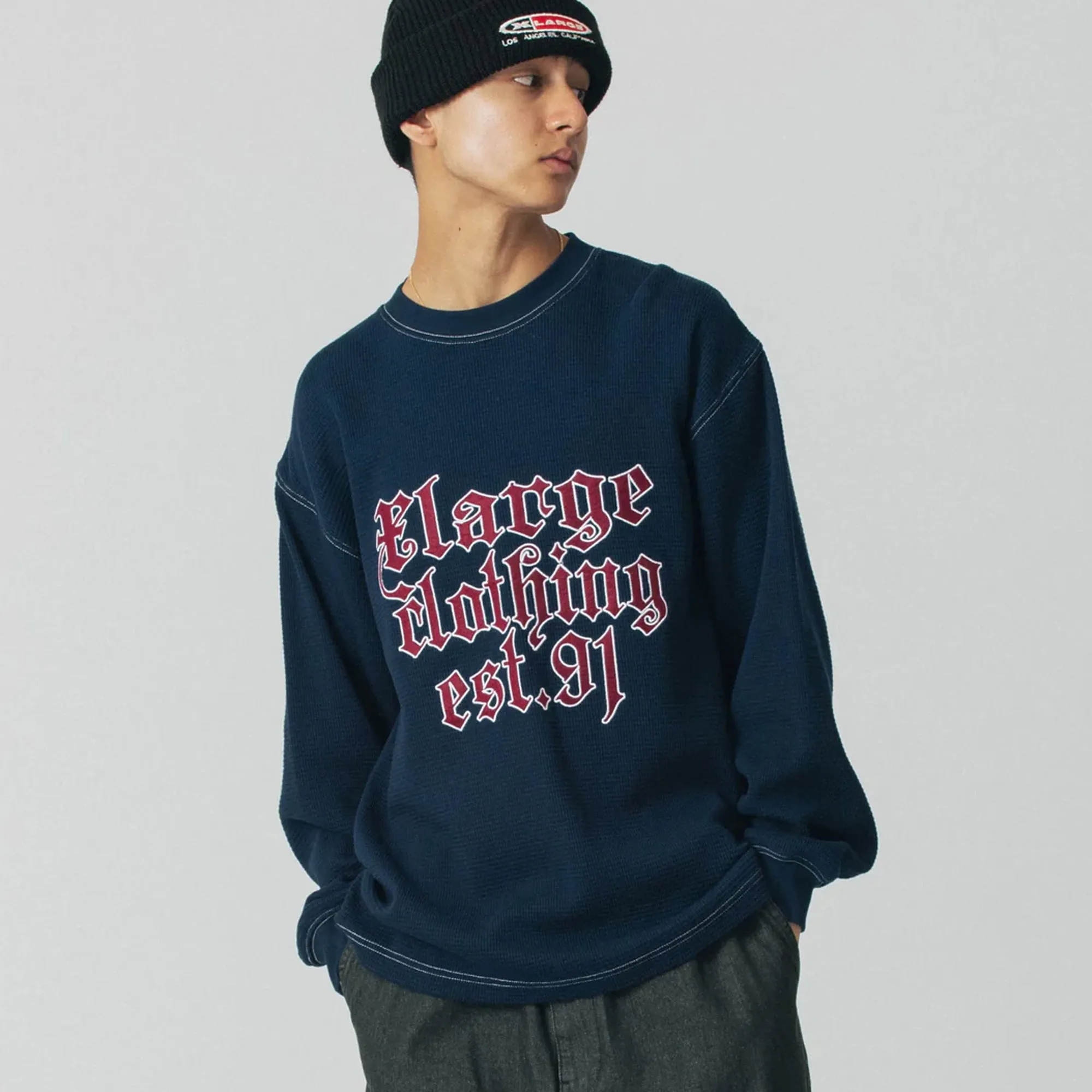 X-Large Mens Old English EST.91 Thermal L/S Top