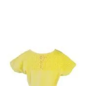 Yellow Daisy Eyelet Trim Top