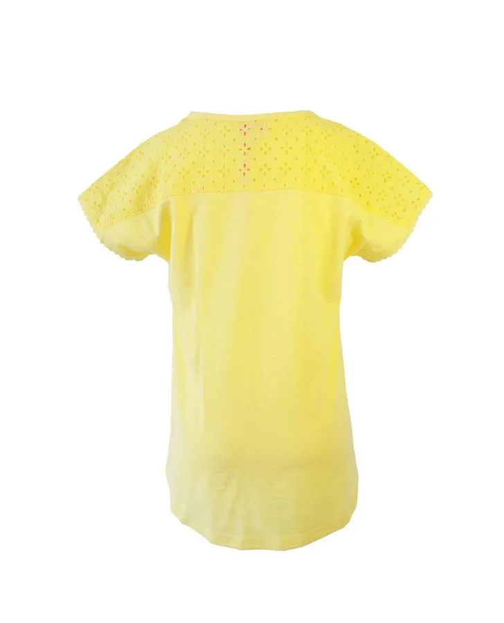 Yellow Daisy Eyelet Trim Top